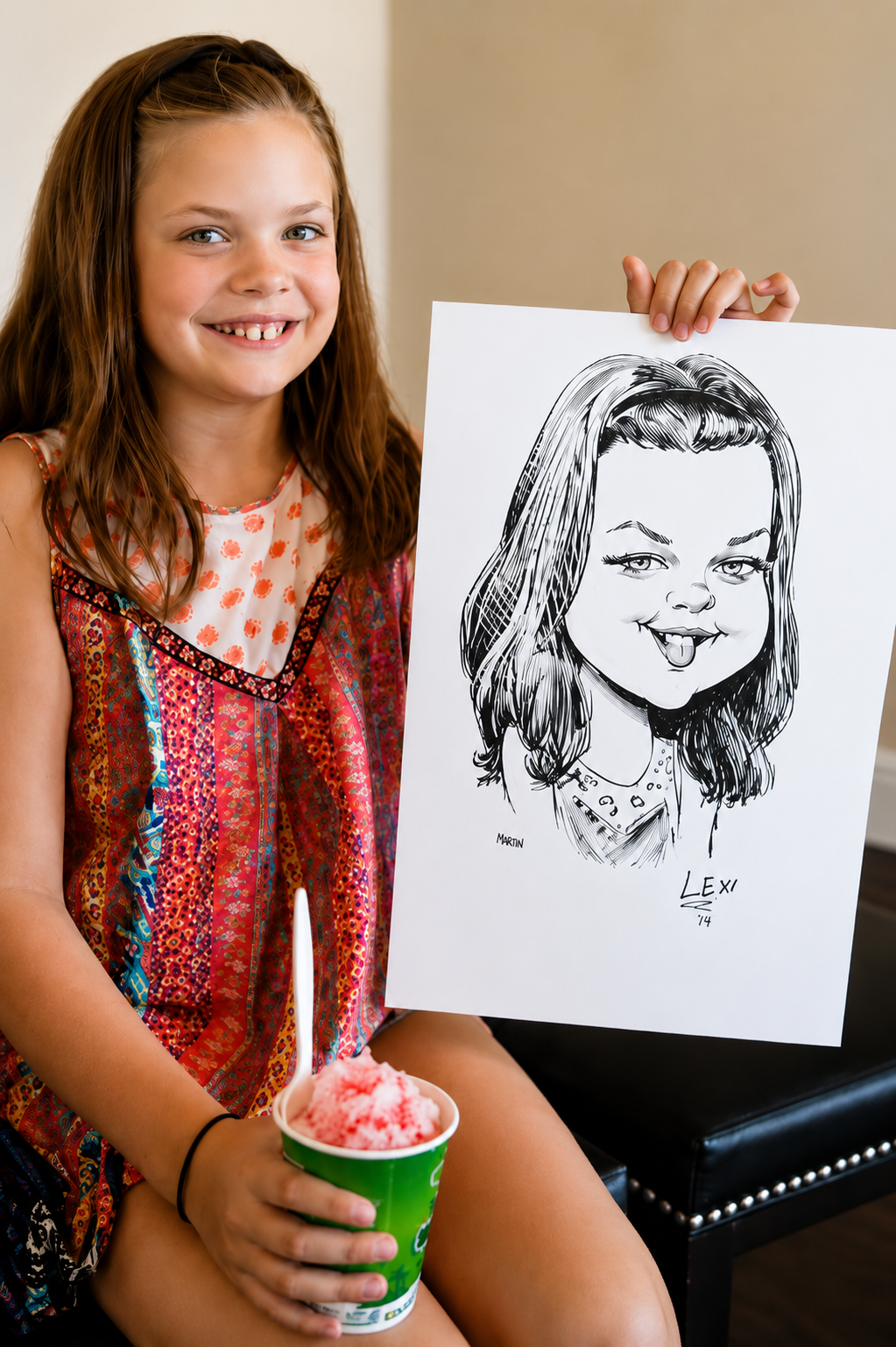 Birthday party caricature artwork