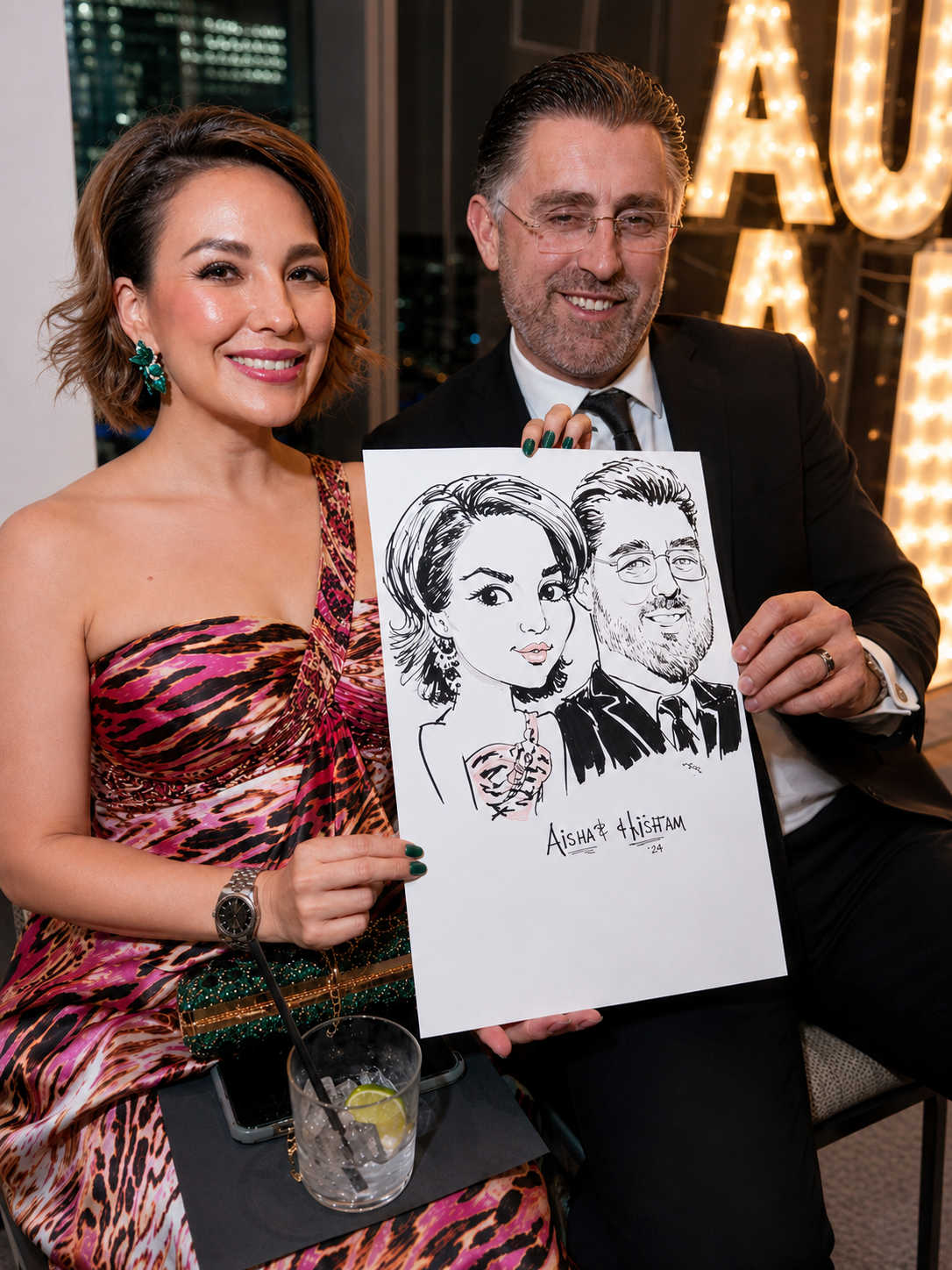 Convention booth caricature artist