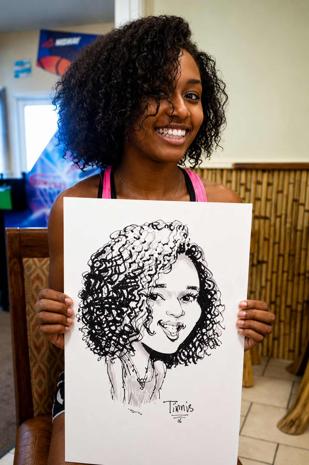 Grand opening chef caricature artwork