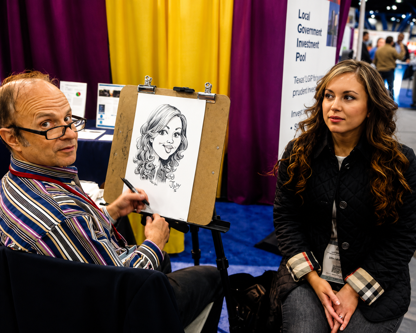 Trade show live digital caricature