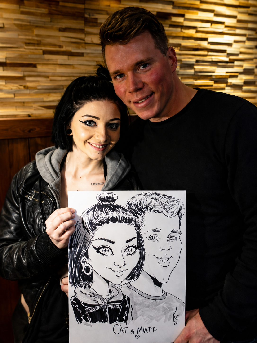 Holiday party caricature artist
